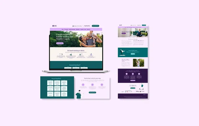 My Health for Life website mockups board
